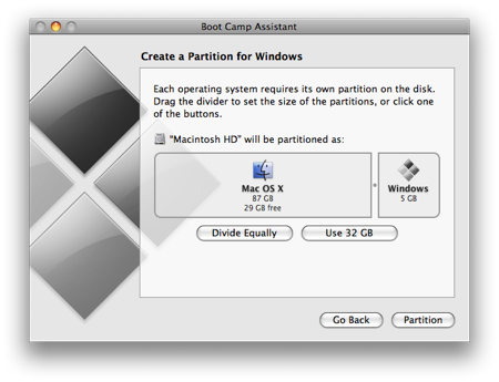 Mac boot camp partition missing